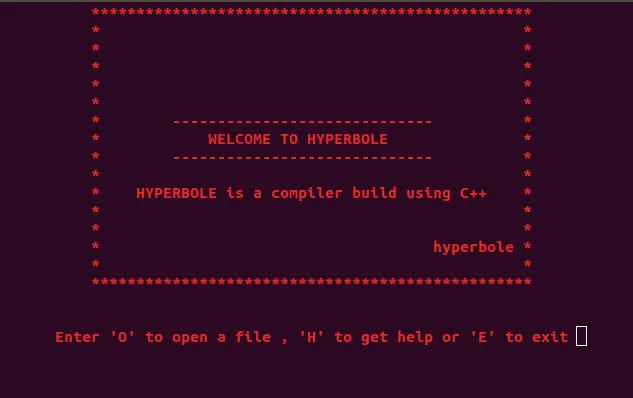 Hyperbole Home screen